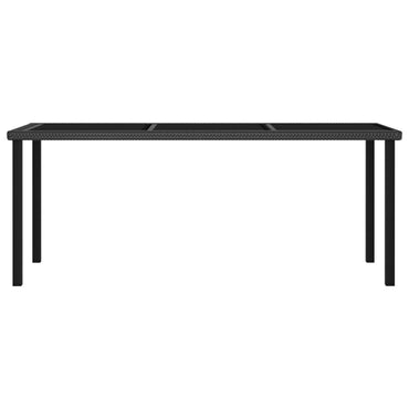 Garden Dining Table Black 180X70X73 Cm Poly Rattan