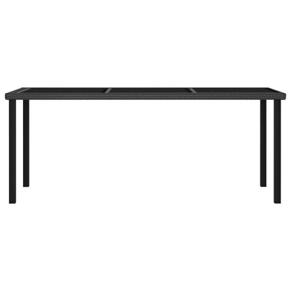 Garden Dining Table Black 180X70X73 Cm Poly Rattan