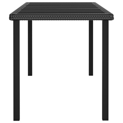 Garden Dining Table Black 180X70X73 Cm Poly Rattan