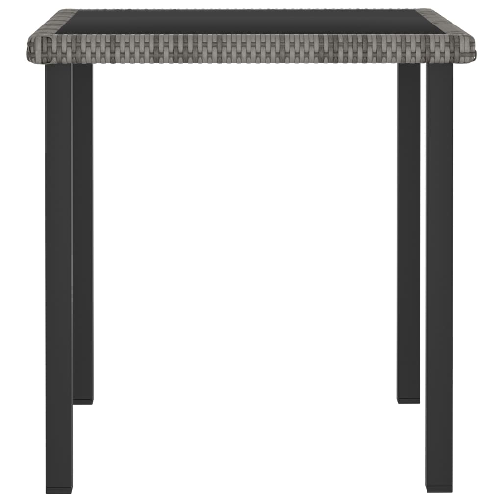 Garden Dining Table Grey 70X70X73 Cm Poly Rattan