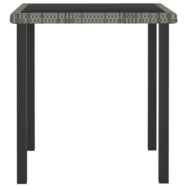 Garden Dining Table Grey 70X70X73 Cm Poly Rattan