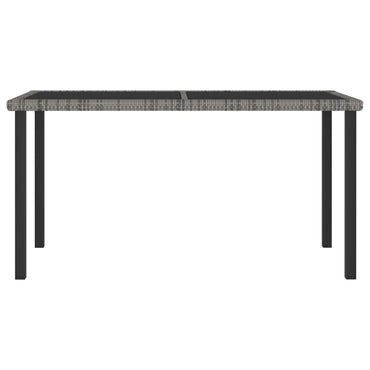 Garden Dining Table Grey 140X70X73 Cm Poly Rattan