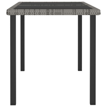 Garden Dining Table Grey 140X70X73 Cm Poly Rattan