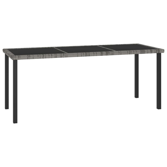 Garden Dining Table Grey 180X70X73 Cm Poly Rattan