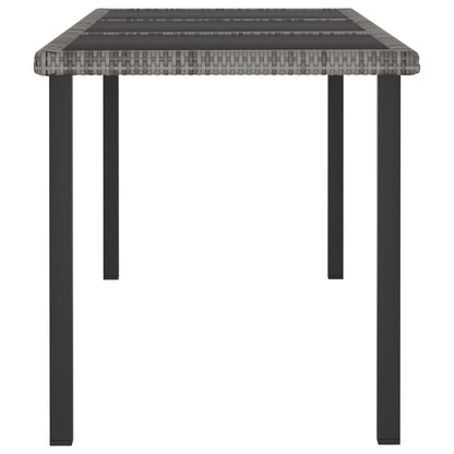 Garden Dining Table Grey 180X70X73 Cm Poly Rattan