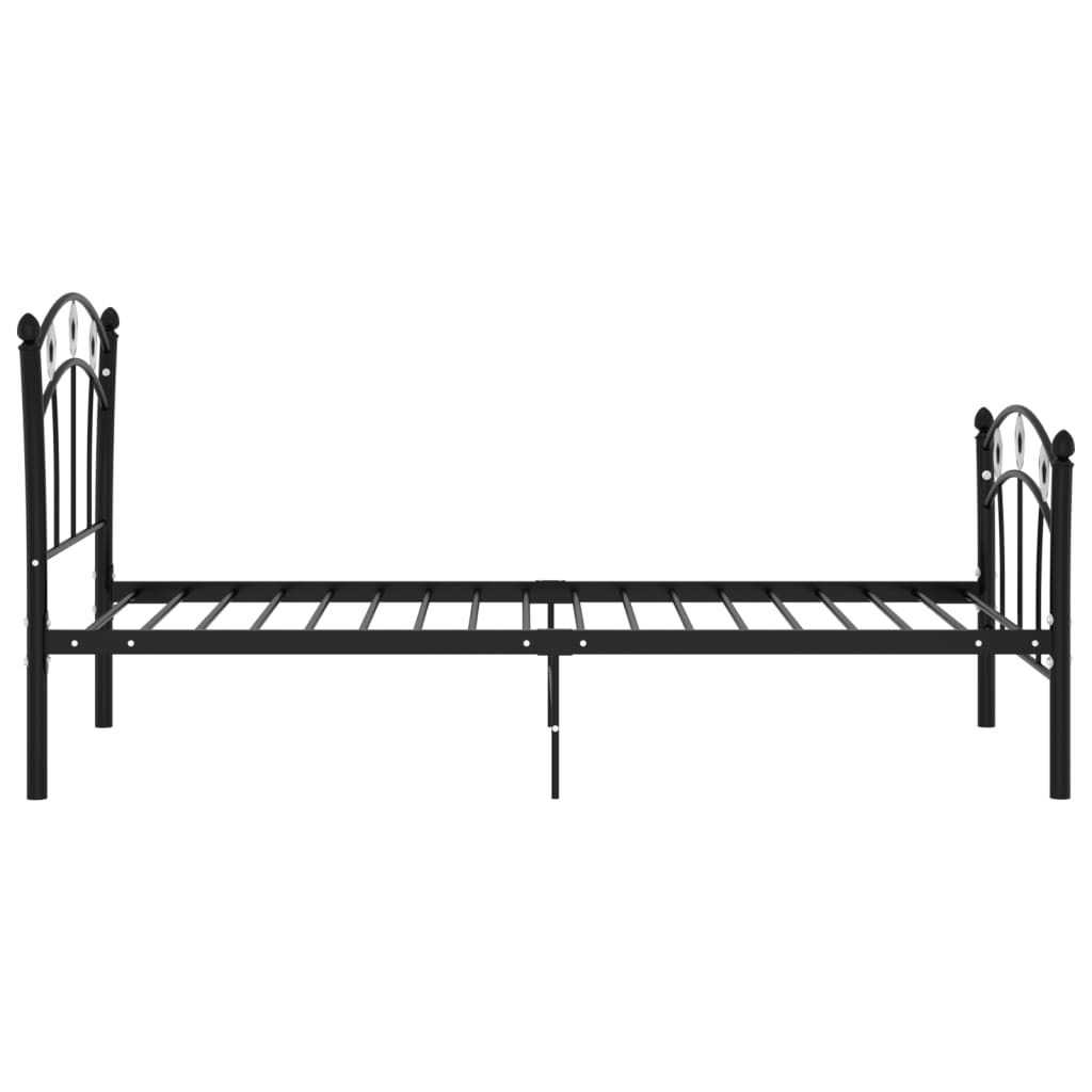 Bed Frame With Football Design Black Metal 90X200 Cm