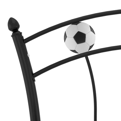 Bed Frame With Football Design Black Metal 90X200 Cm