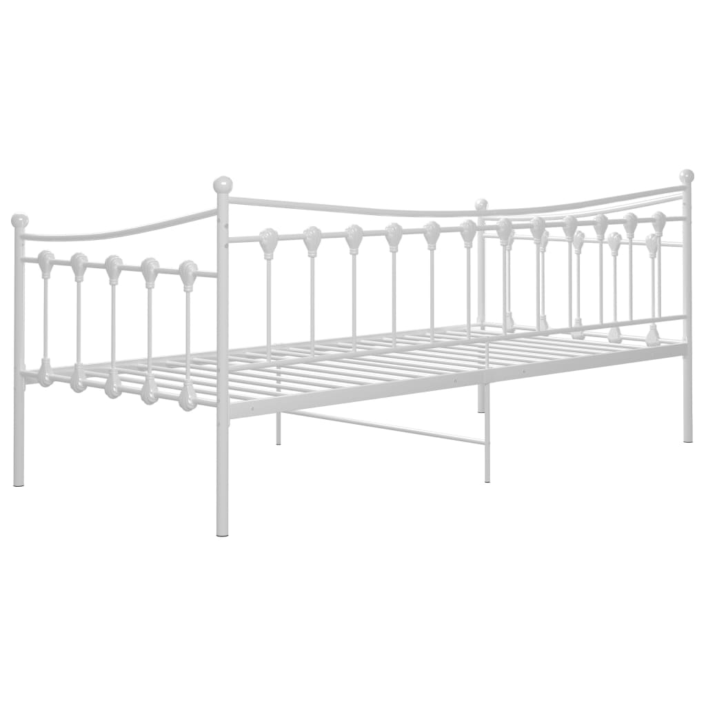 Sofa Bed Frame Without Mattress White Metal 90X200 Cm