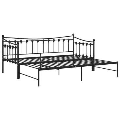 Pull-Out Sofa Bed Frame Black Metal 90X200 Cm