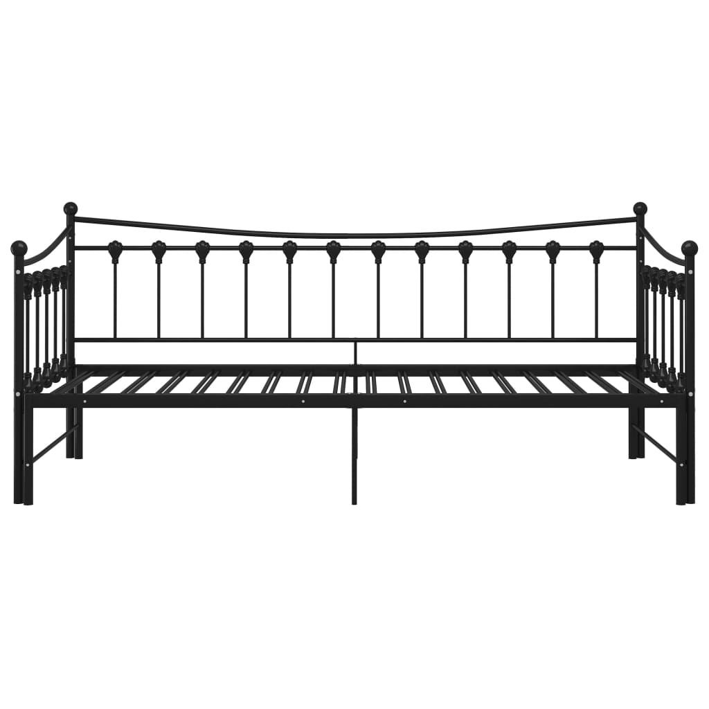 Pull-Out Sofa Bed Frame Black Metal 90X200 Cm