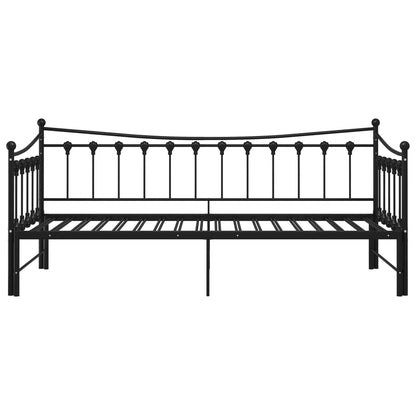 Pull-Out Sofa Bed Frame Black Metal 90X200 Cm