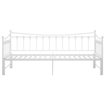 Pull-Out Sofa Bed Frame Without Mattress White Metal 90X200 Cm