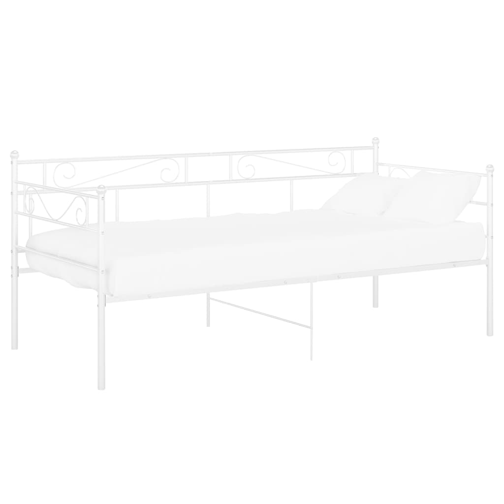 Sofa Bed Frame White Metal 90X200 Cm