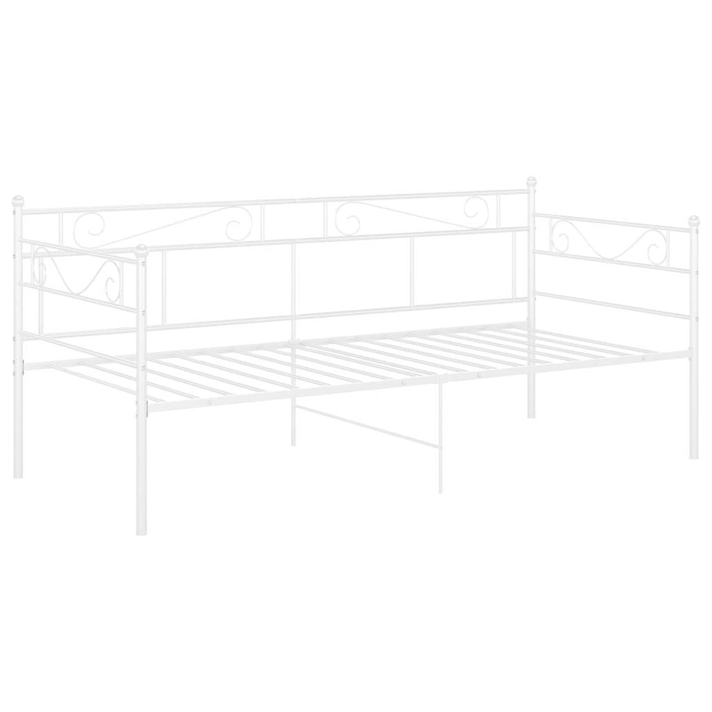 Sofa Bed Frame White Metal 90X200 Cm