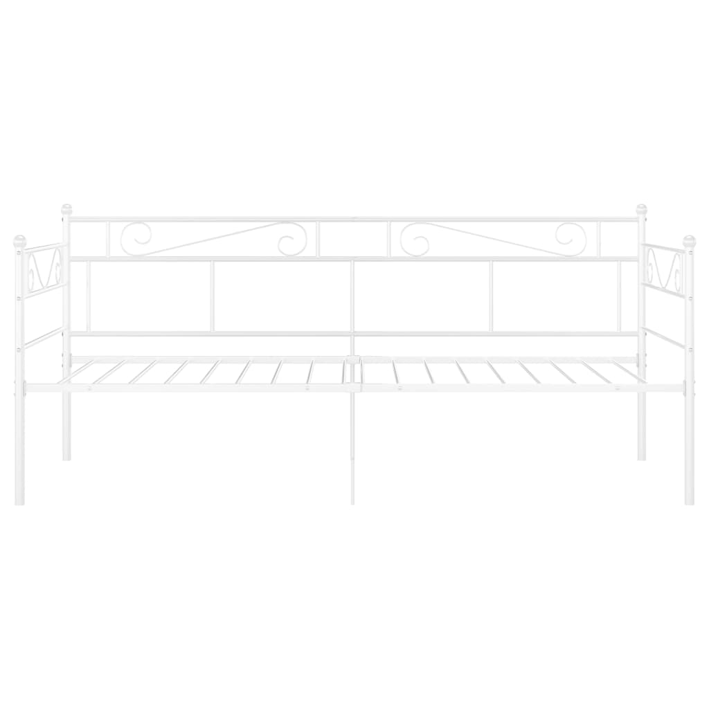 Sofa Bed Frame White Metal 90X200 Cm