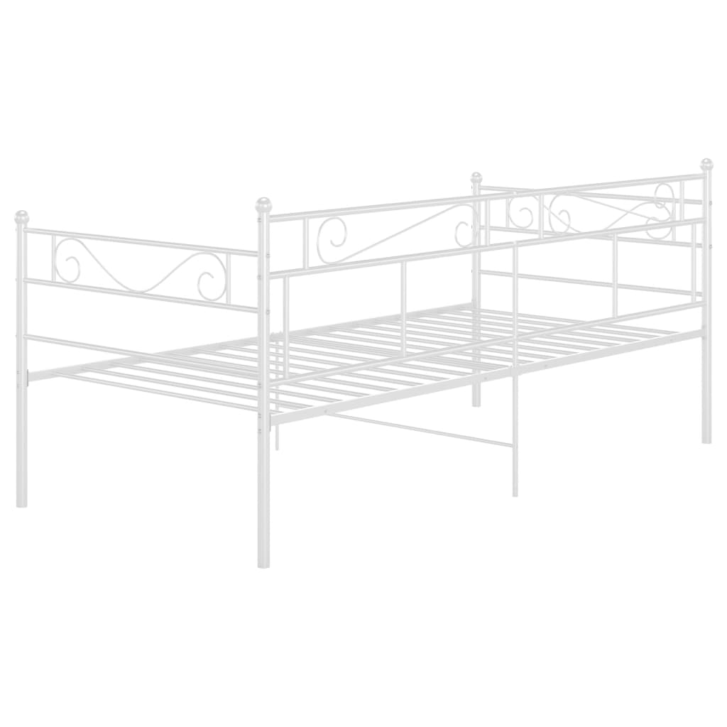 Sofa Bed Frame White Metal 90X200 Cm