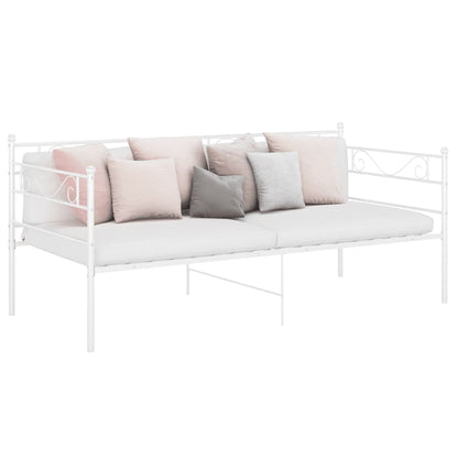 Sofa Bed Frame White Metal 90X200 Cm