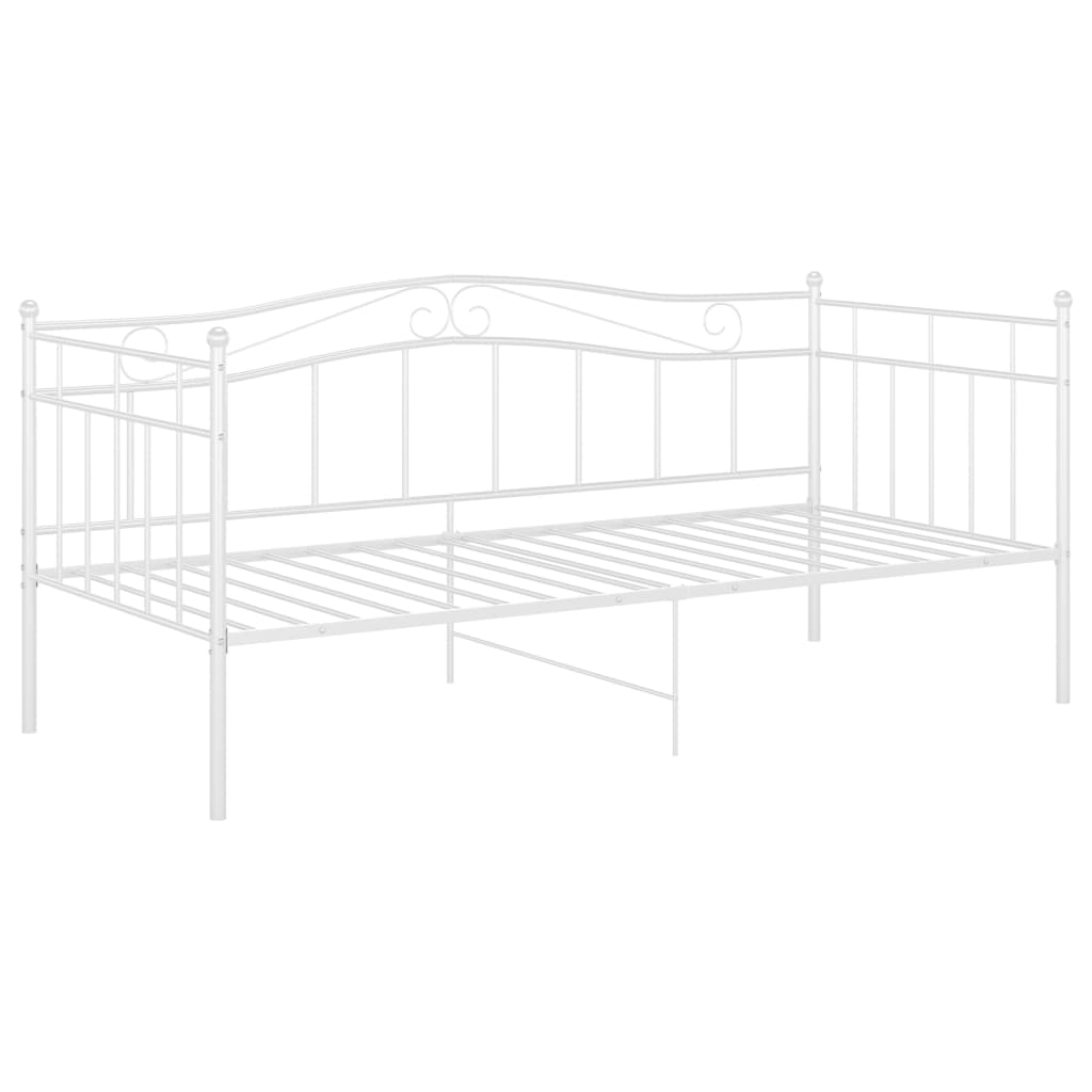 Sofa Bed Frame Without Mattress White Metal 90X200 Cm