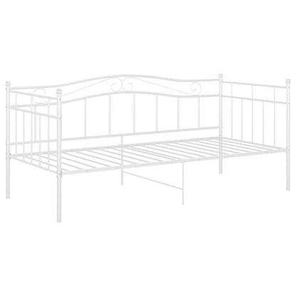 Sofa Bed Frame Without Mattress White Metal 90X200 Cm