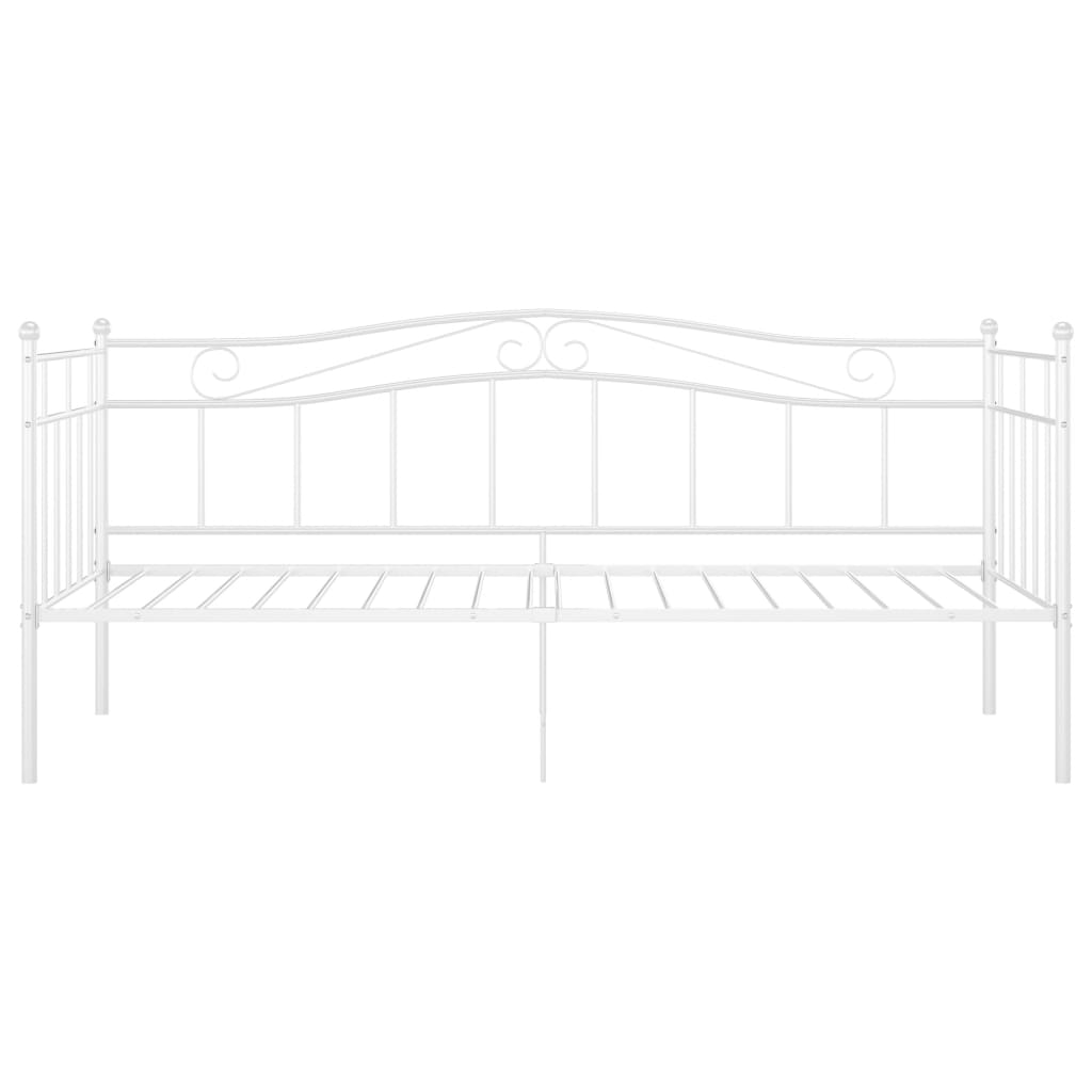 Sofa Bed Frame Without Mattress White Metal 90X200 Cm