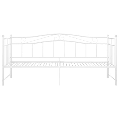 Pull-Out Sofa Bed Frame Without Mattress White Metal 90X200 Cm