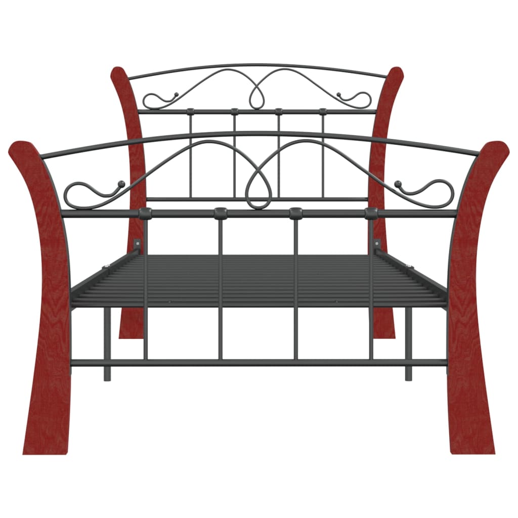 Bed Frame Without Mattress Black Metal 90X200 Cm