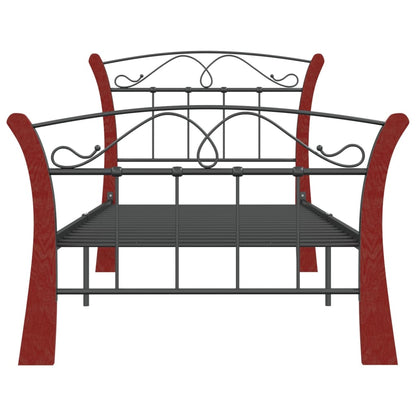 Bed Frame Without Mattress Black Metal 90X200 Cm