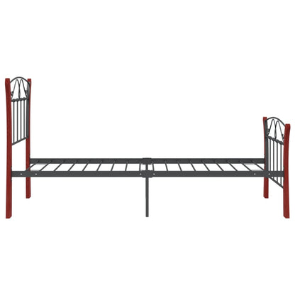 Bed Frame Without Mattress Black Metal 90X200 Cm