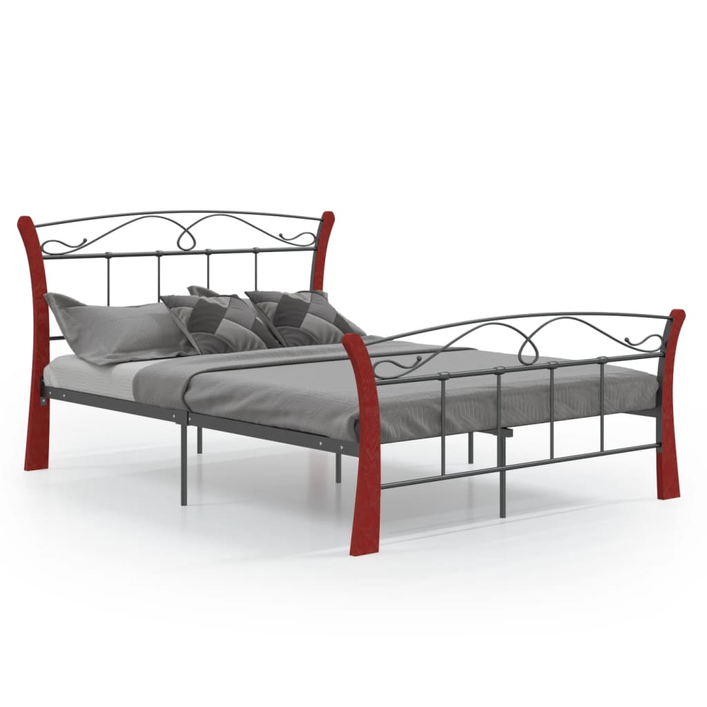 Bed Frame Without Mattress Black Metal 120X200 Cm