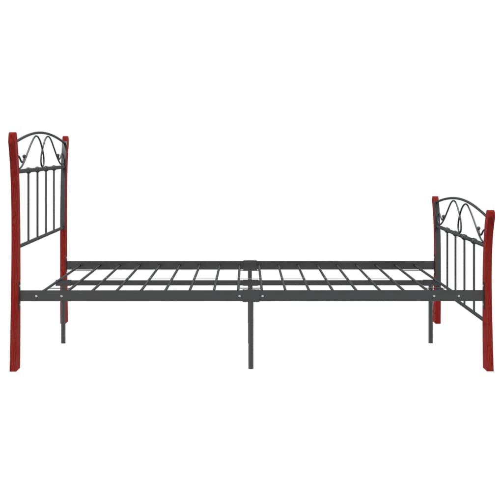 Bed Frame Without Mattress Black Metal 120X200 Cm