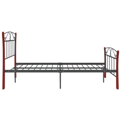 Bed Frame Without Mattress Black Metal 120X200 Cm