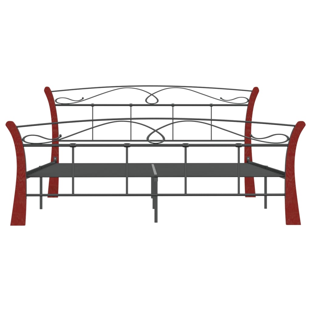 Bed Frame Without Mattress Black Metal 140X200 Cm