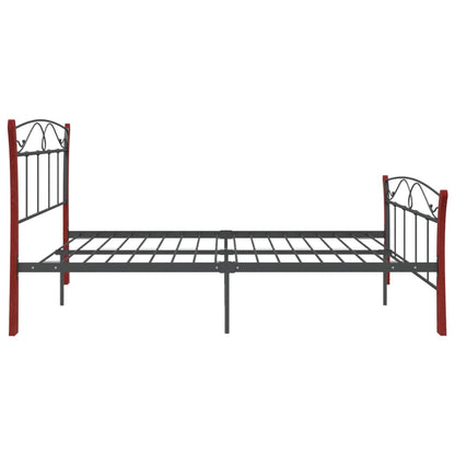 Bed Frame Without Mattress Black Metal 140X200 Cm