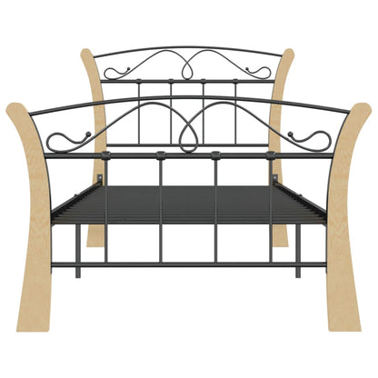 Bed Frame Without Mattress Black Metal 90X200 Cm