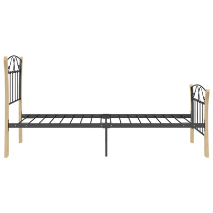 Bed Frame Without Mattress Black Metal 90X200 Cm