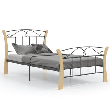 Bed Frame Black Metal 100X200 Cm