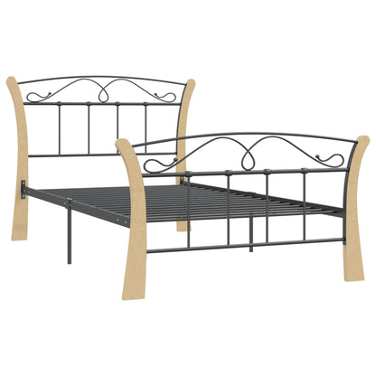 Bed Frame Black Metal 100X200 Cm