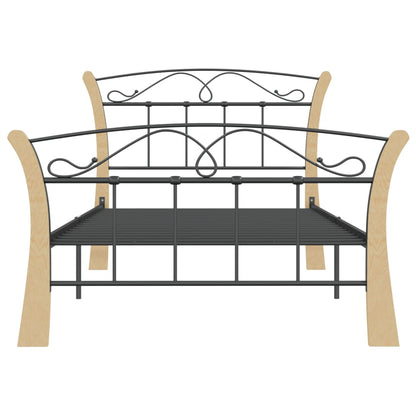 Bed Frame Black Metal 100X200 Cm