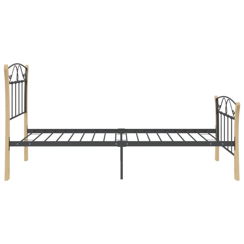 Bed Frame Black Metal 100X200 Cm