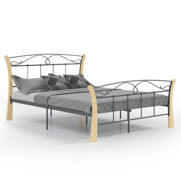 Bed Frame Black Metal 120X200 Cm