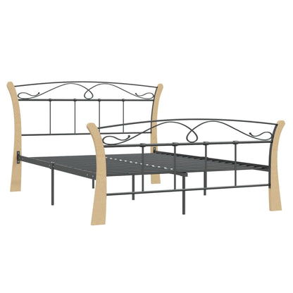 Bed Frame Black Metal 120X200 Cm