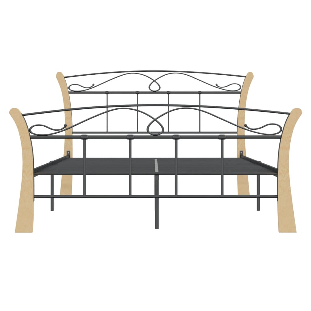 Bed Frame Black Metal 120X200 Cm