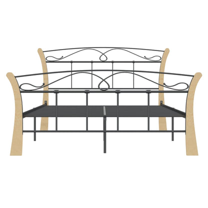 Bed Frame Black Metal 120X200 Cm