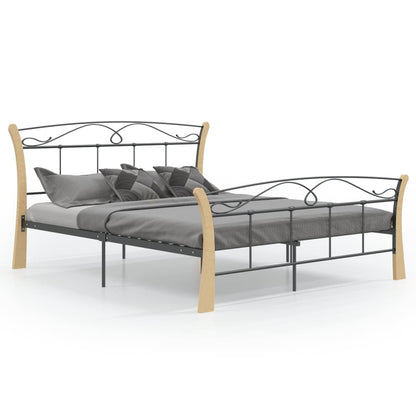 Bed Frame Black Metal 140X200 Cm