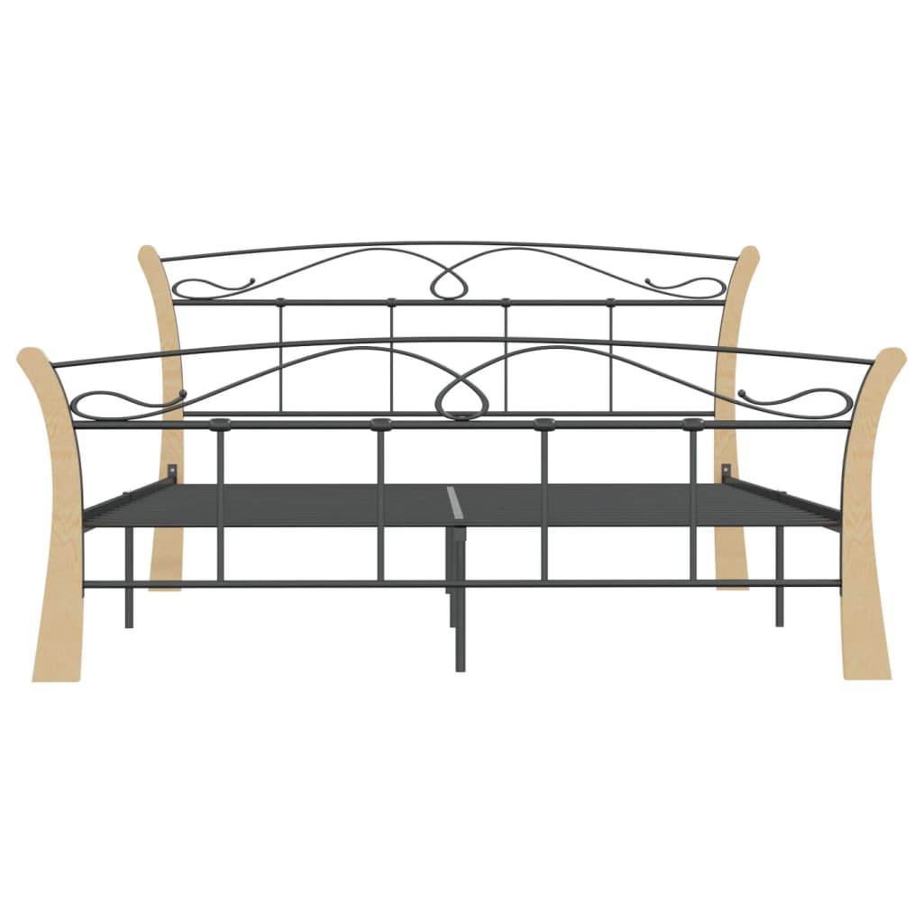 Bed Frame Black Metal 140X200 Cm