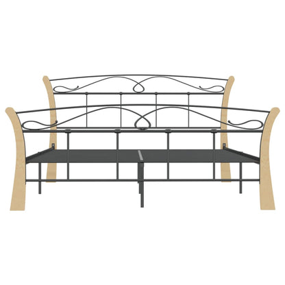 Bed Frame Black Metal 140X200 Cm