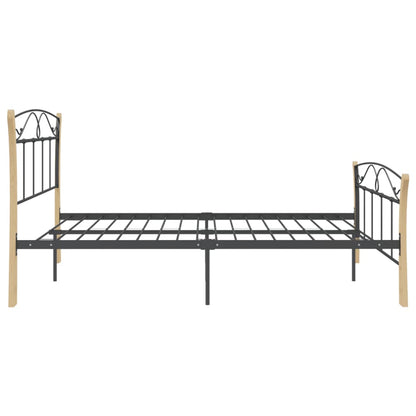 Bed Frame Black Metal 140X200 Cm