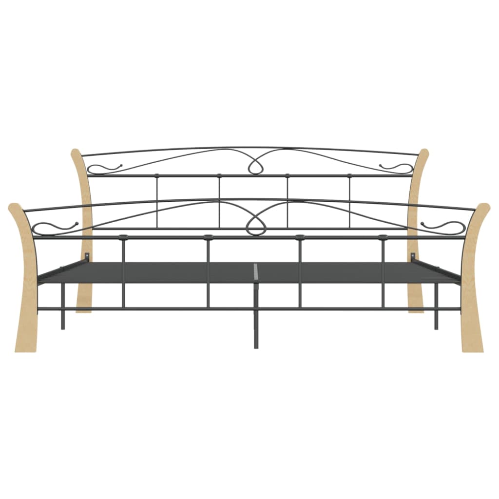 Bed Frame Black Metal 200X200 Cm