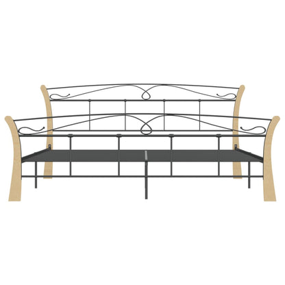 Bed Frame Black Metal 200X200 Cm