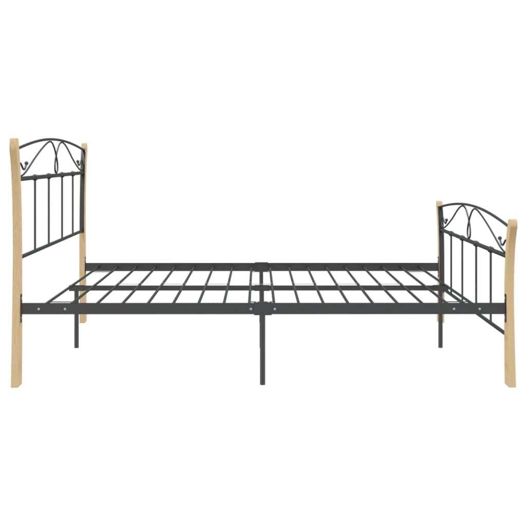 Bed Frame Black Metal 200X200 Cm